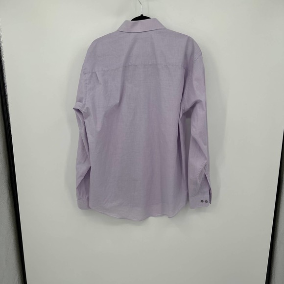 YSL Dress Shirt Button Down Long Sleeve Collared Pocket Formal Lavender Size 16 - Picture 6 of 9